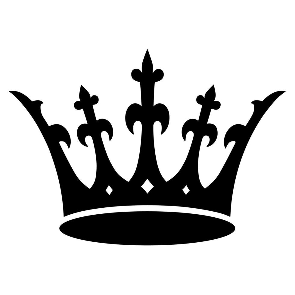 Outline Black Crown Royal Heraldic Symbol Icon Design vector