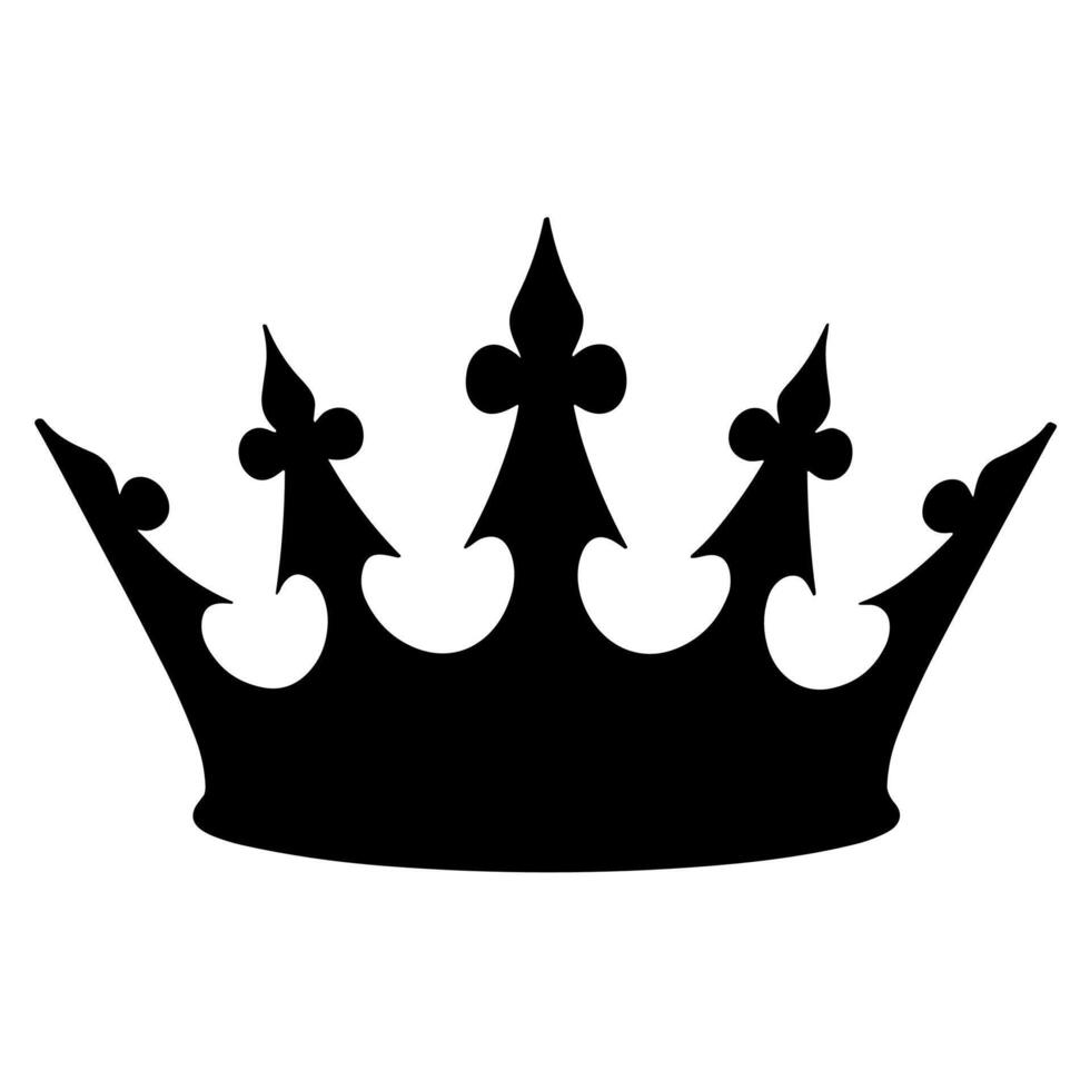 Silhouette Black Crown Royal Icon Design Element vector