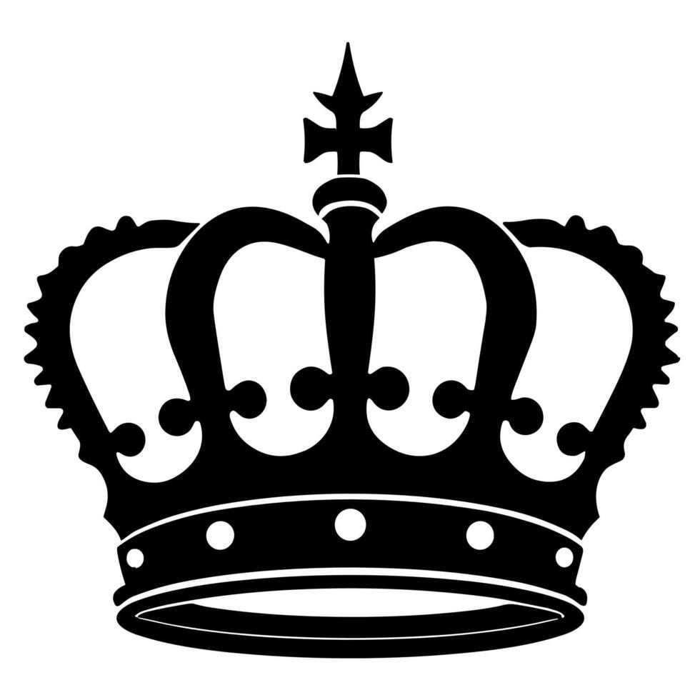 Silhouette Elegant Crown Royalty Symbol Icon Design vector
