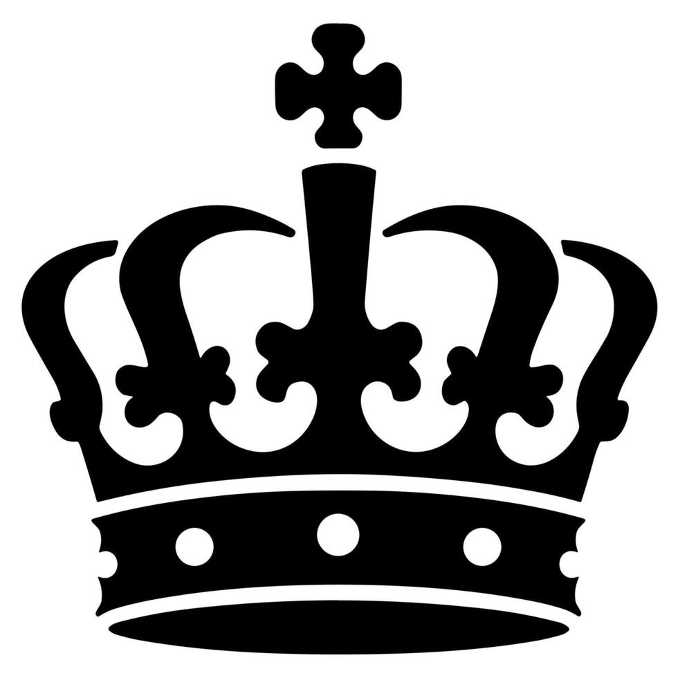 Flat Style Royal Crown Heraldic Symbol Icon vector