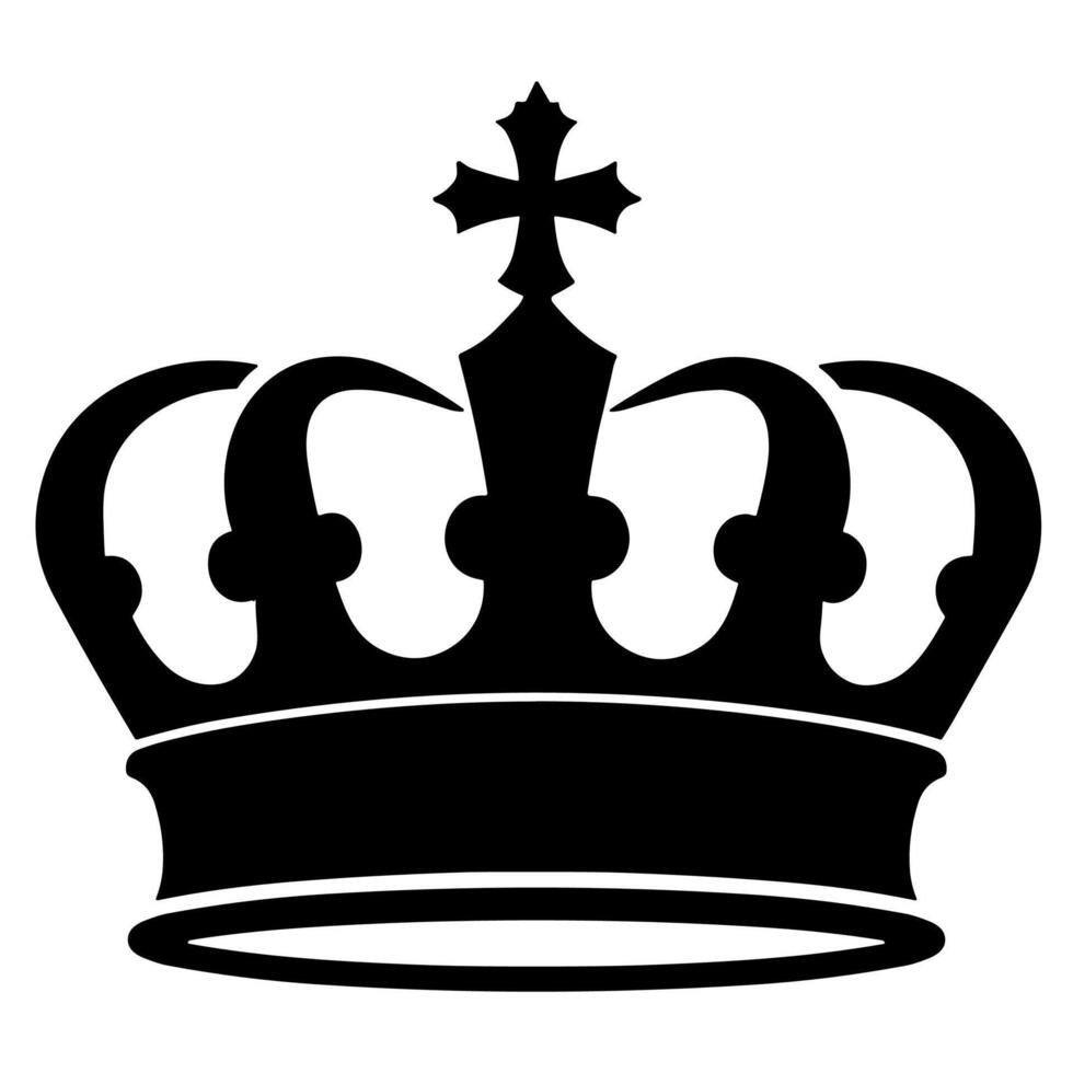 Silhouette Regal Crown Symbol Icon Design Element vector