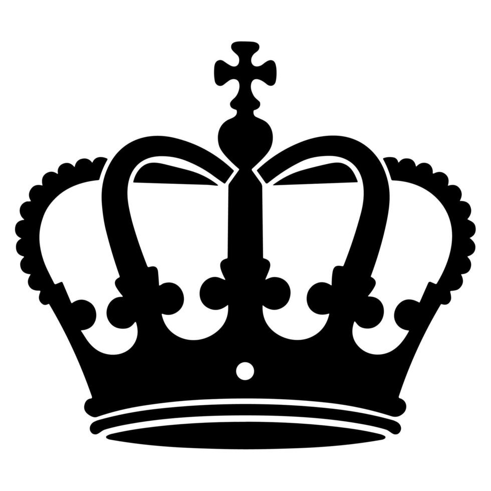 Silhouette Royal Crown Symbol Icon Design Element vector