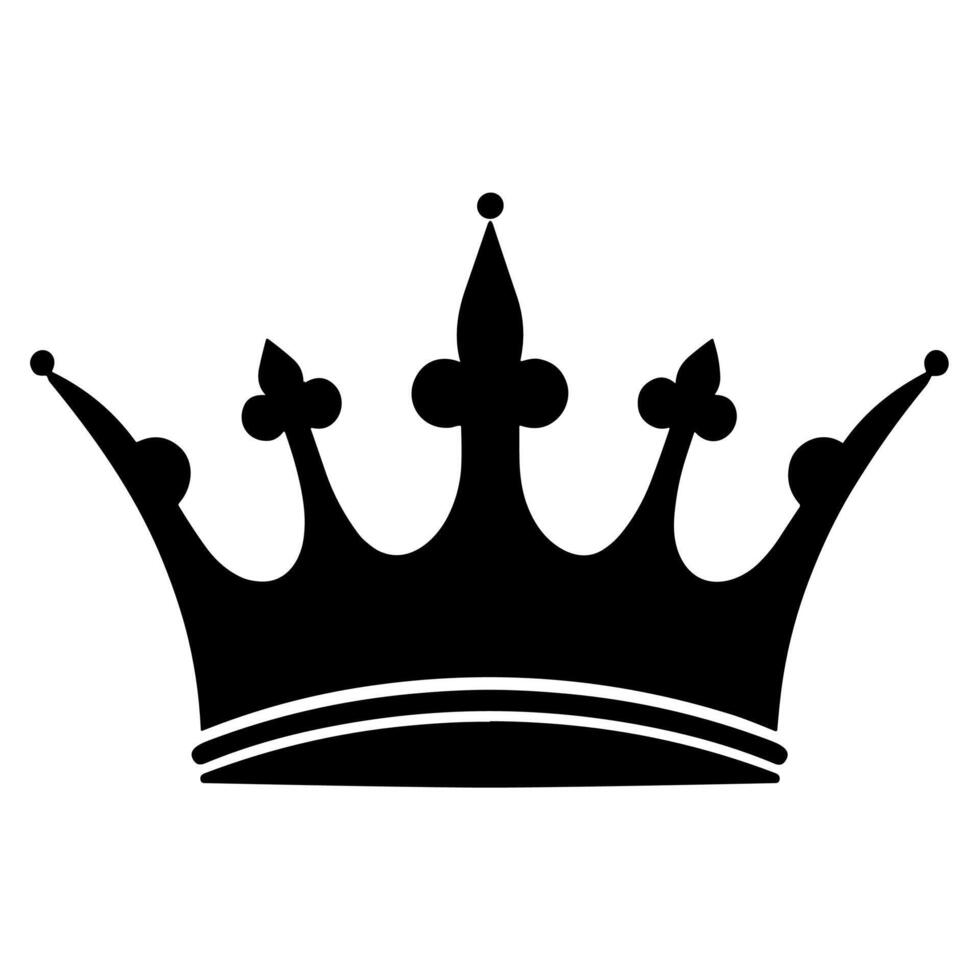 Black Silhouette Crown Royal Icon Design Element vector