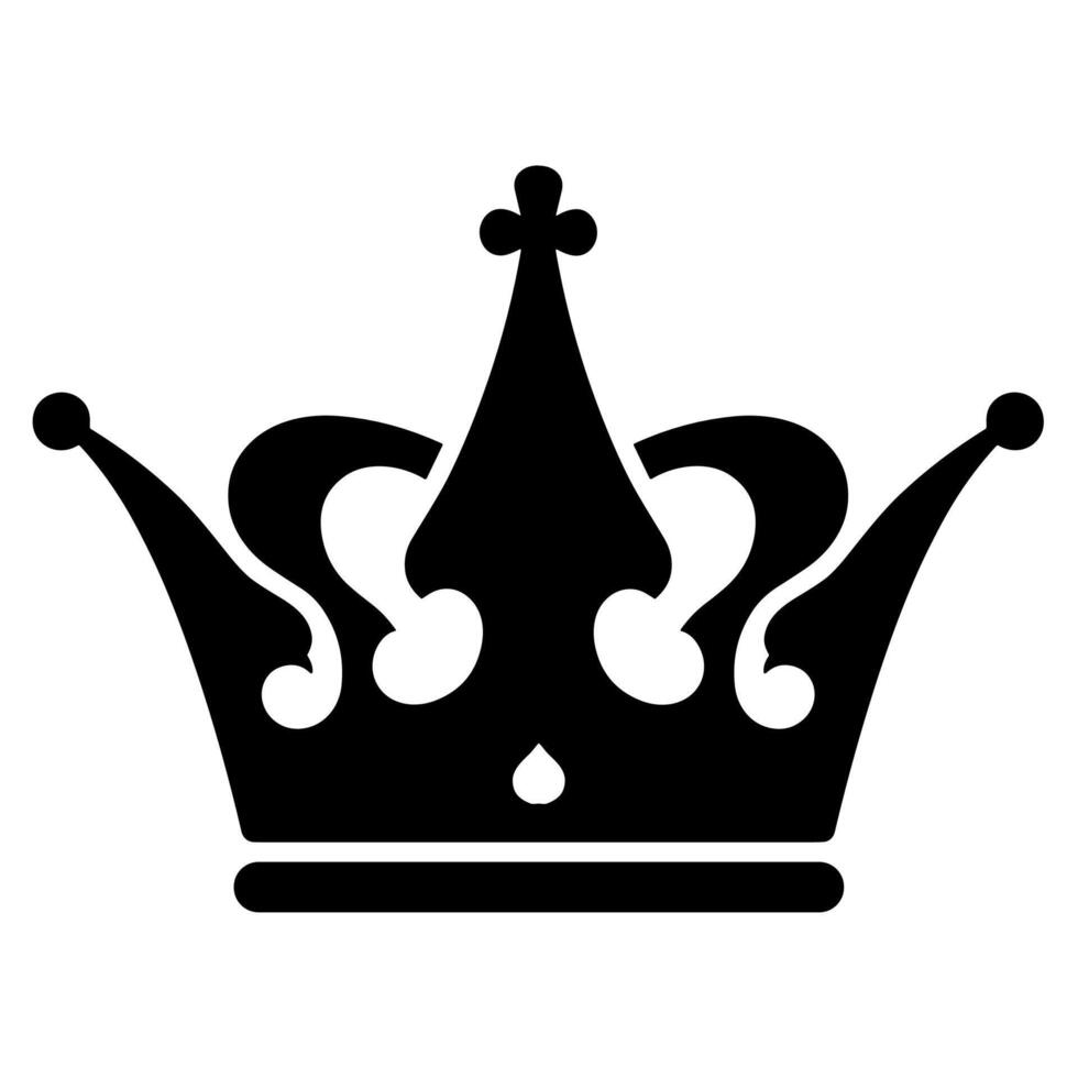 Silhouette Elegant Crown Royalty Emblem Symbol Design vector