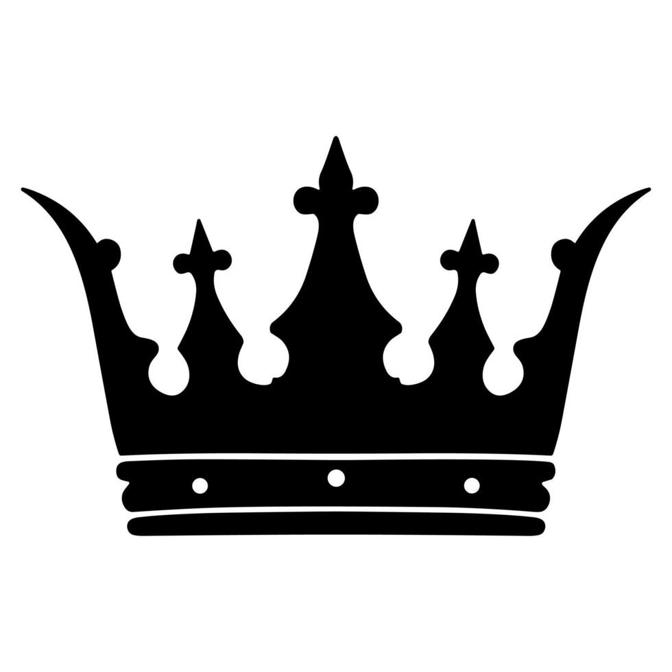 Silhouette Black Royal Crown Icon Shape Illustration Design Element vector
