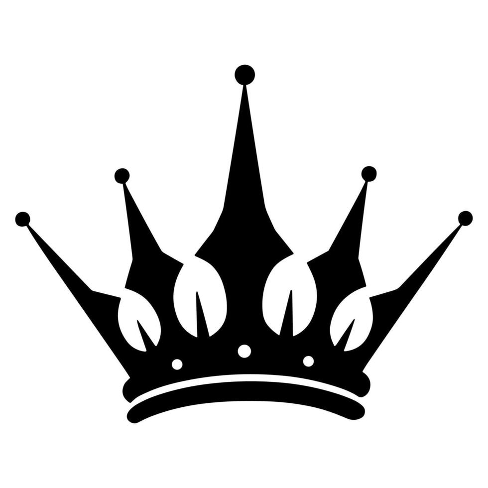 Black Silhouette Royal Crown Elegant Design Element Icon Illustration vector