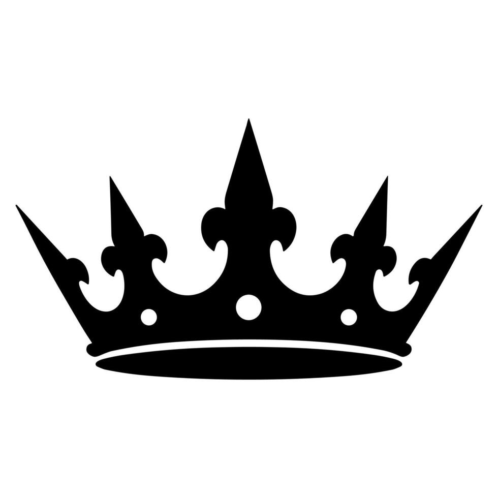 Silhouette Royal Crown Symbol Design Icon Royalty Symbolism Elegant Heraldry Emblem vector