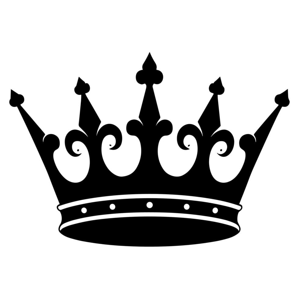 Silhouette Royal Crown Emblem Symbol Design Element Icon vector