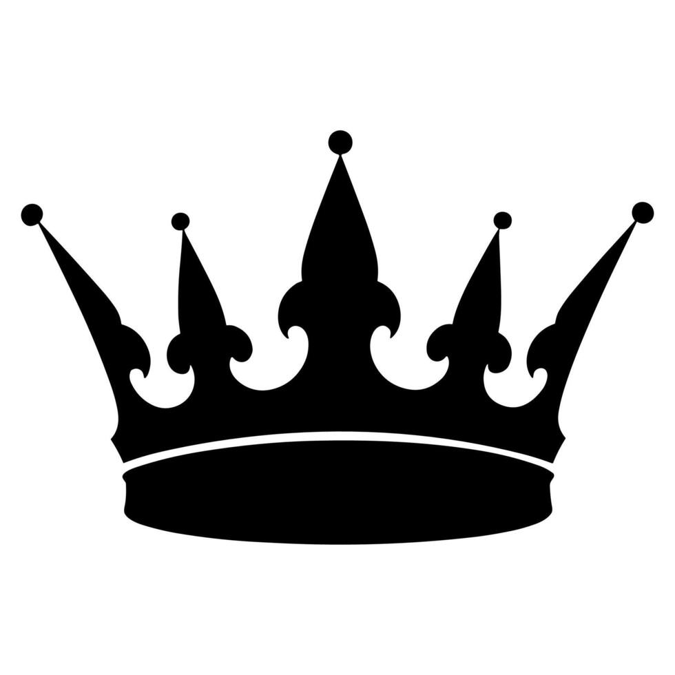 Silhouette Black Crown Royal Symbol Icon Design Element vector