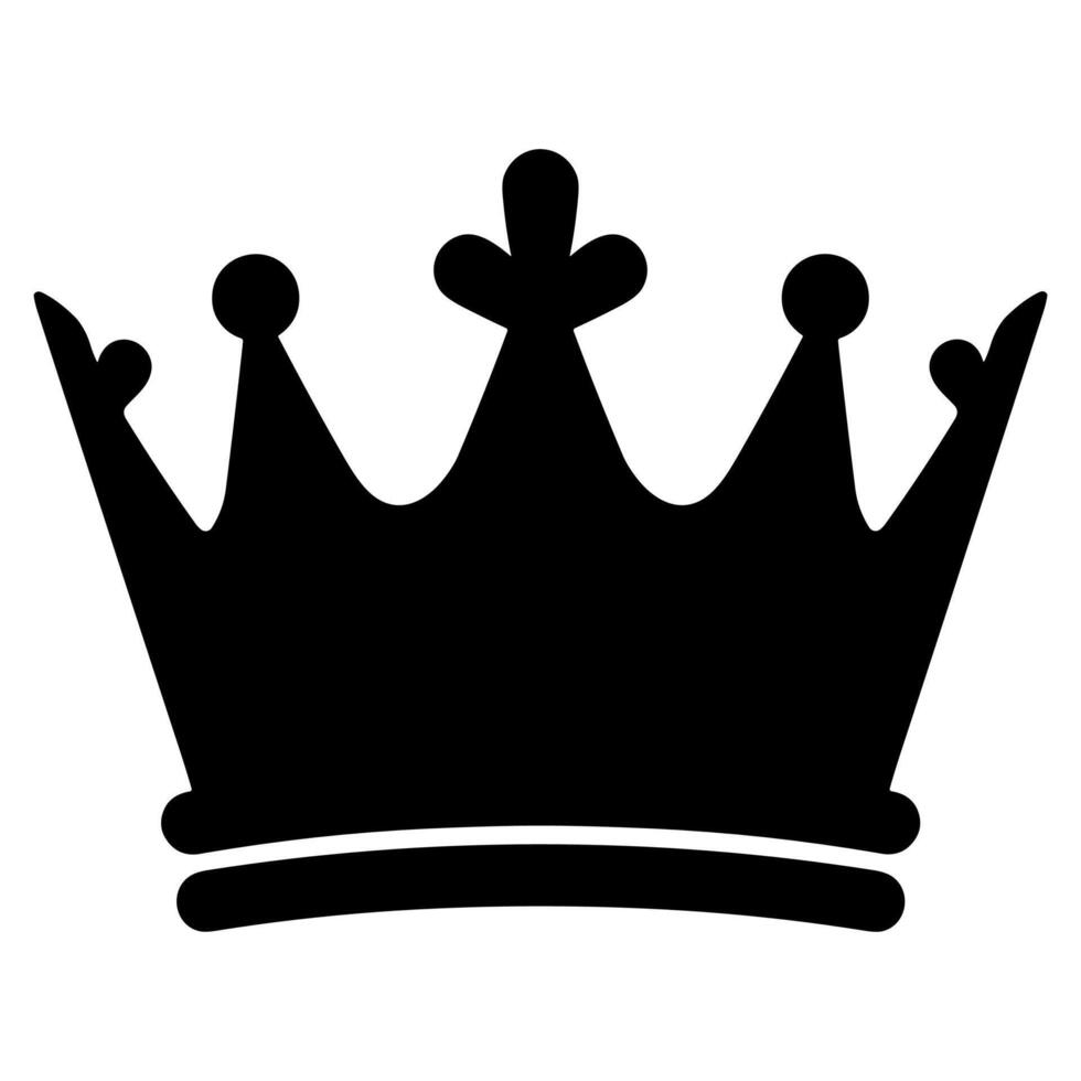 Silhouette Crown Icon Design for Royal Royalty Emblem Symbol and Decoration Element vector