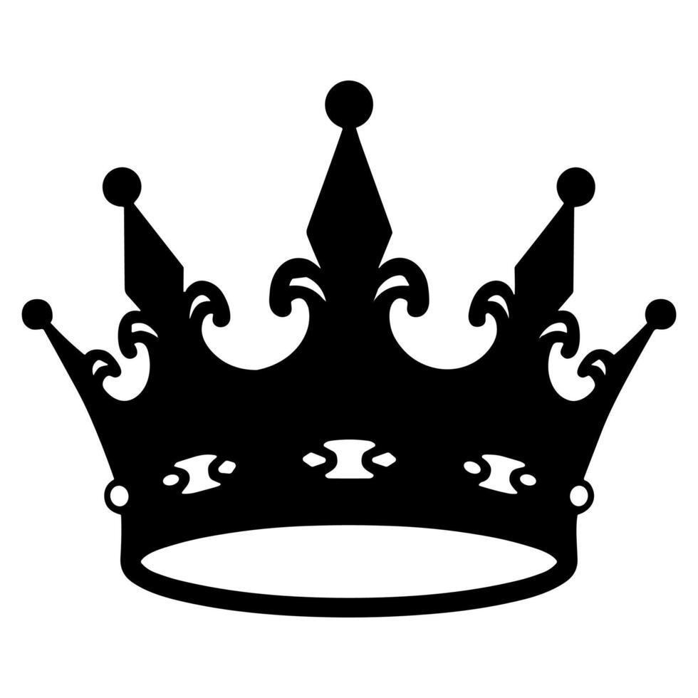 Silhouette Royal Elegant Crown Illustration Symbol Decoration Icon Design vector