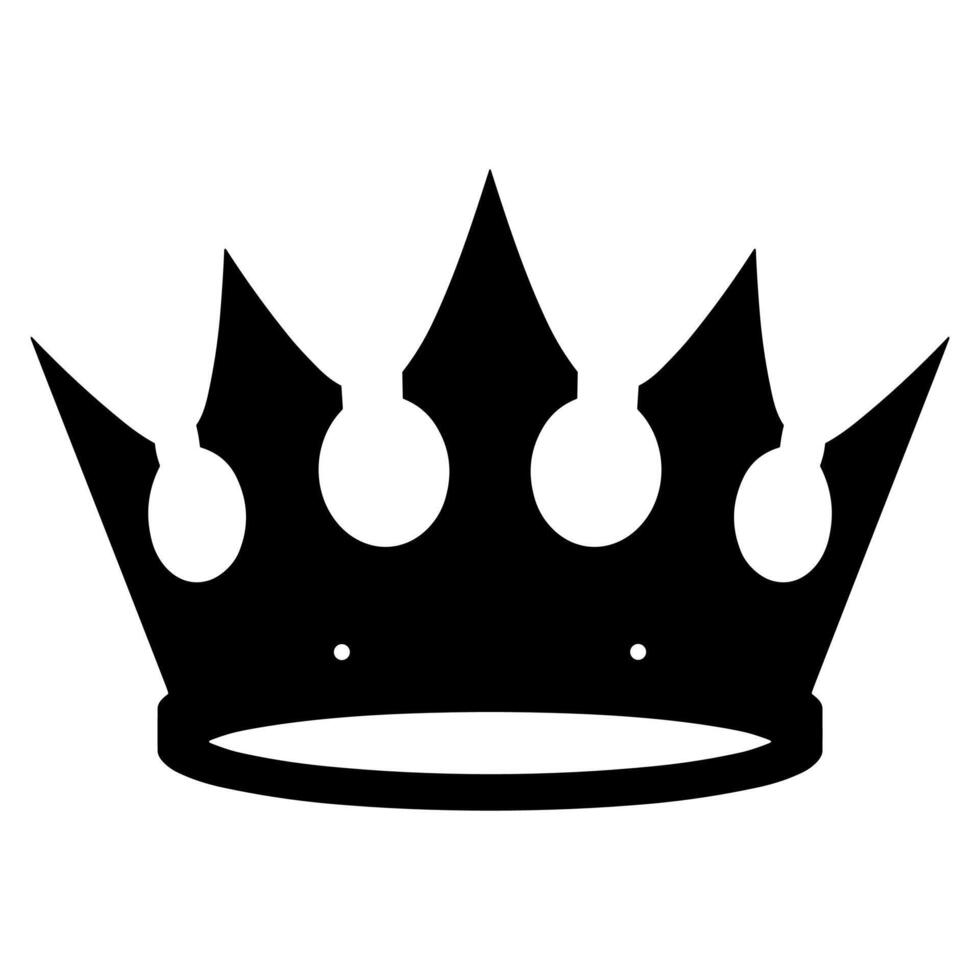 Minimalist Silhouette Crown Symbol Design for Royalty and Emblem Applications vector