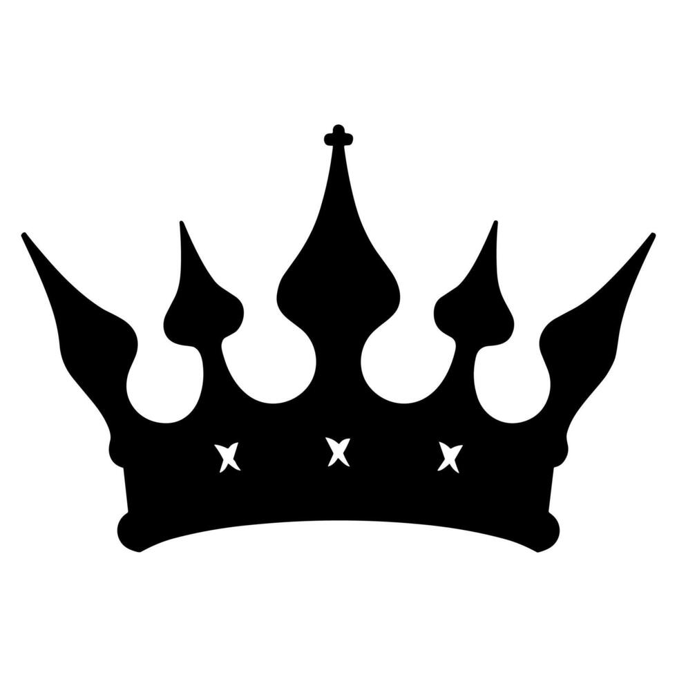 Silhouette Simple Crown with Detailed Shape Royalty Symbol Icon vector