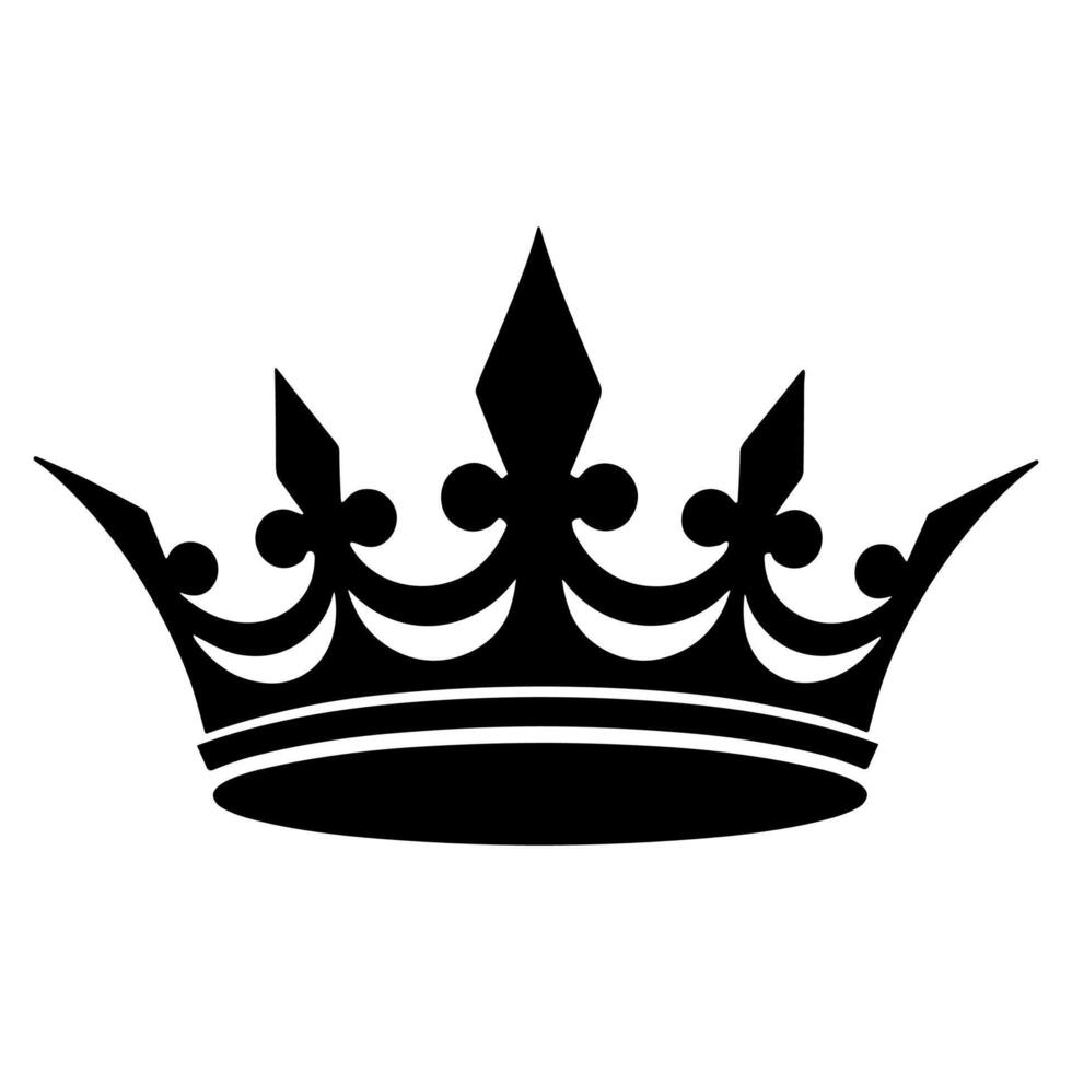Silhouette Royal Crown Heraldry Symbol Design Icon Element vector