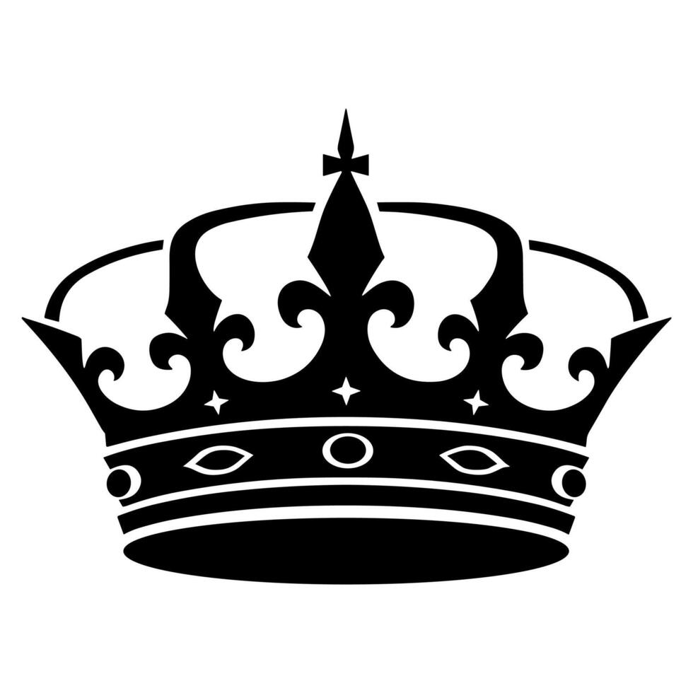 Elegant Black Crown Outline Royal Design Element Icon vector