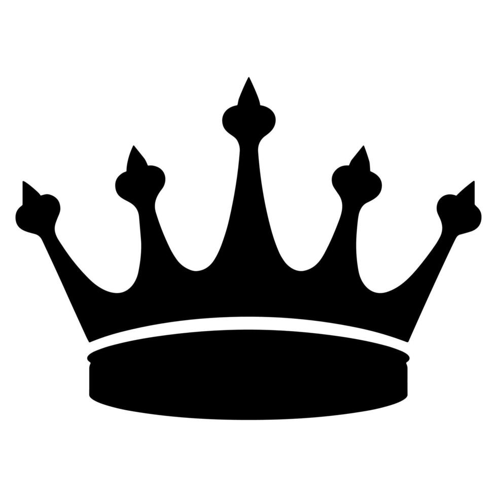 Simple Black Silhouette Royal Crown Illustration for Design and Royalty Symbols vector