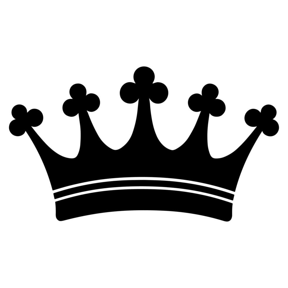 Black Royal Crown Silhouette Emblem for Celebration and Design Elements vector