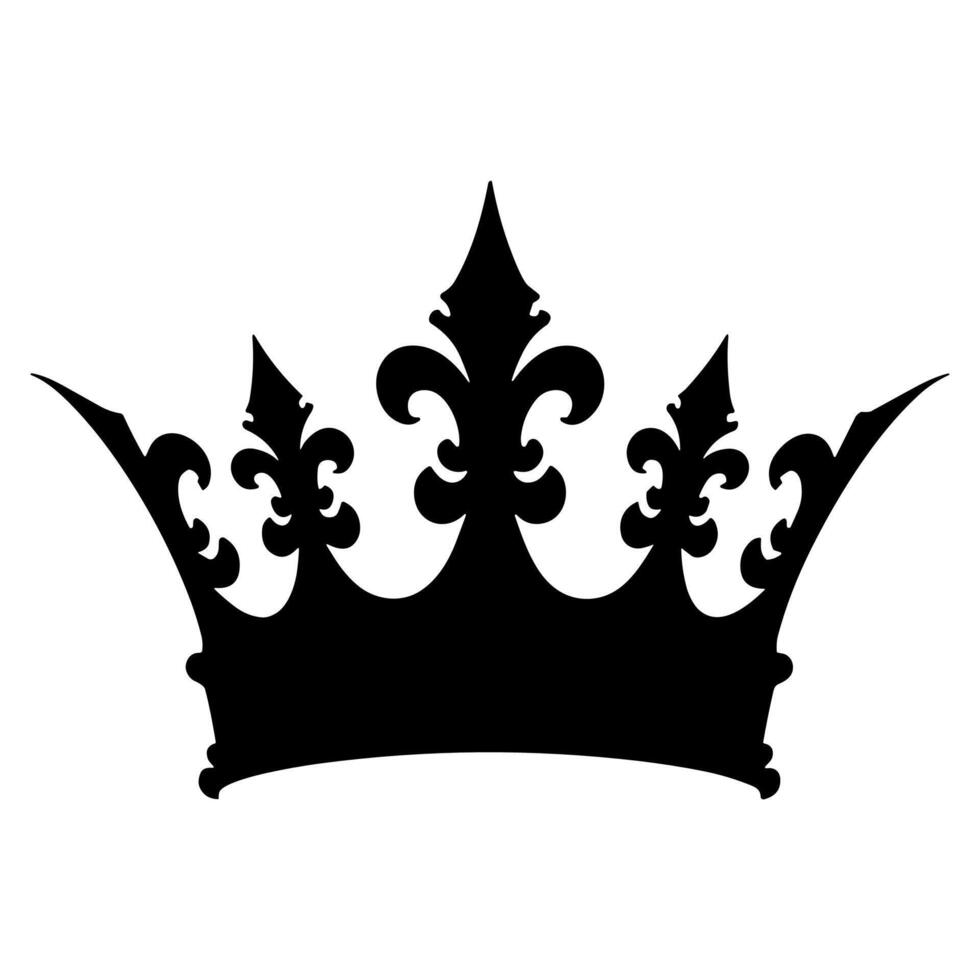 Silhouette Decorative Royal Crown Shape Isolated Icon Emblem Design vector