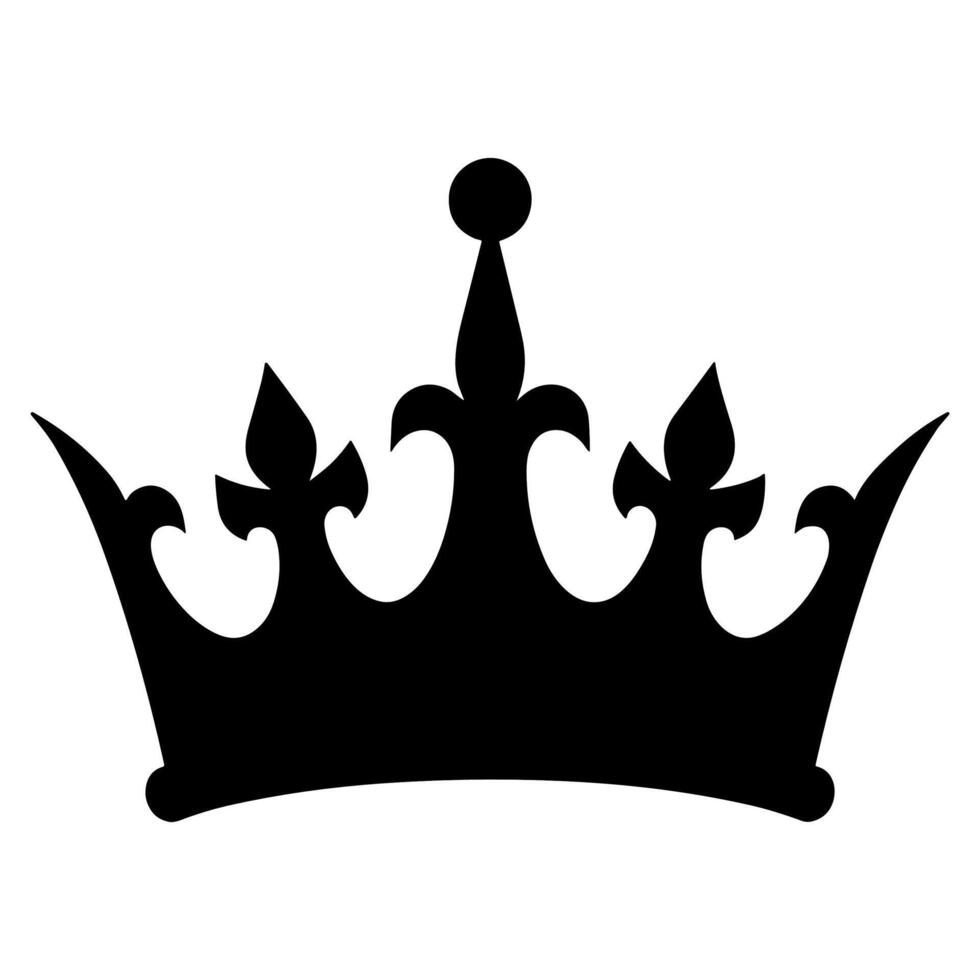 Simple Black Crown Silhouette Icon Symbol Design Element vector