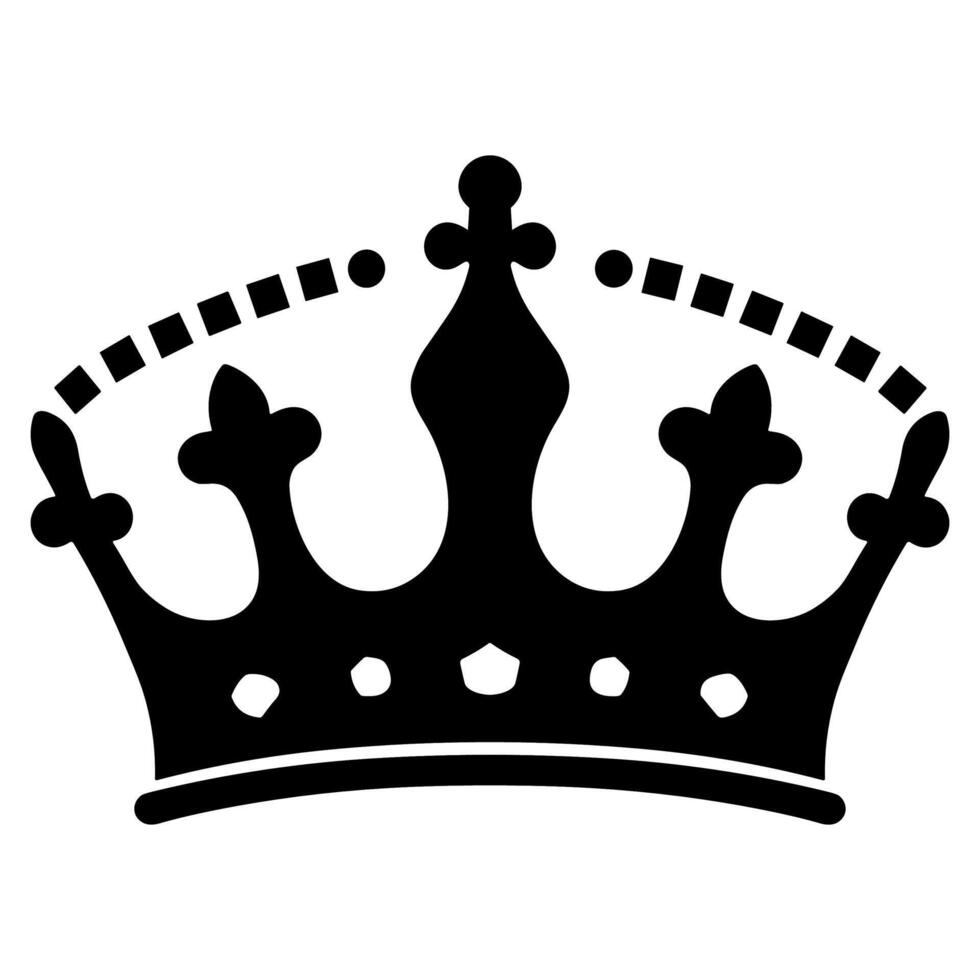 Silhouette Royal Crown Ornament Decorative Symbol for Design Elements vector