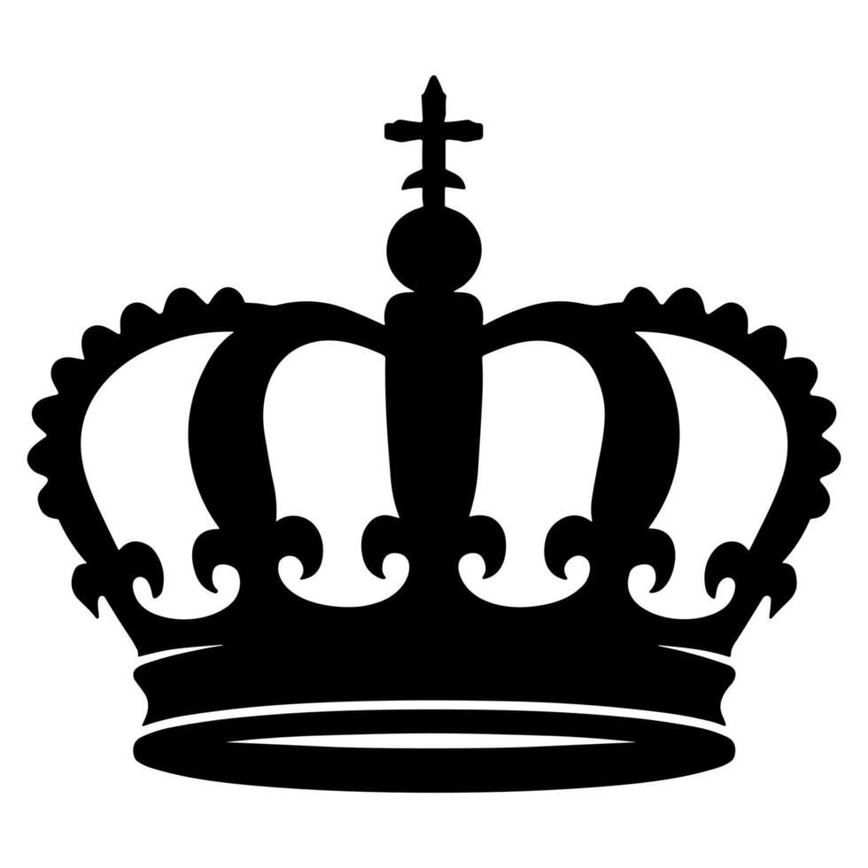 Black Silhouette Simple Crown Royal Authority Emblem Icon Shape vector