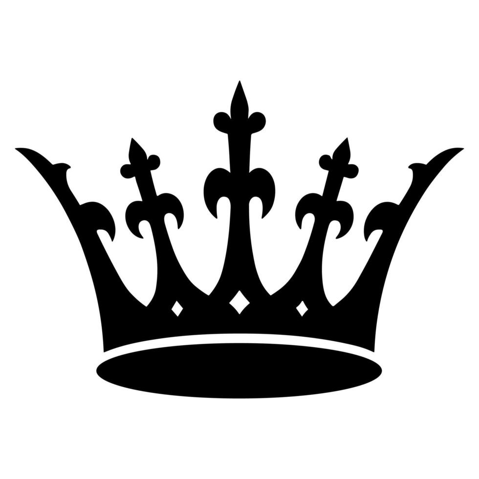 Simple Silhouette Crown Royal Symbol Icon Design for Royalty Illustration vector