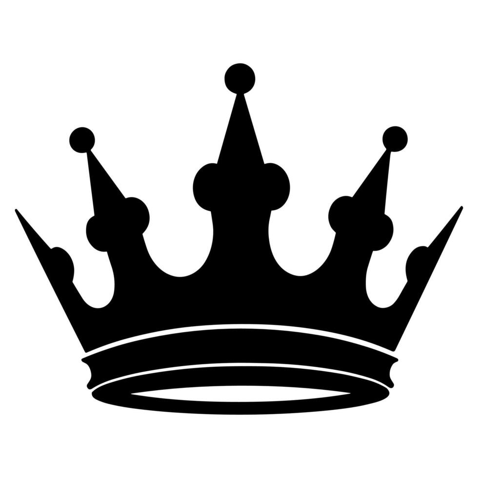 Simple Black Silhouette Crown Symbol Icon Design for Royalty Concept vector