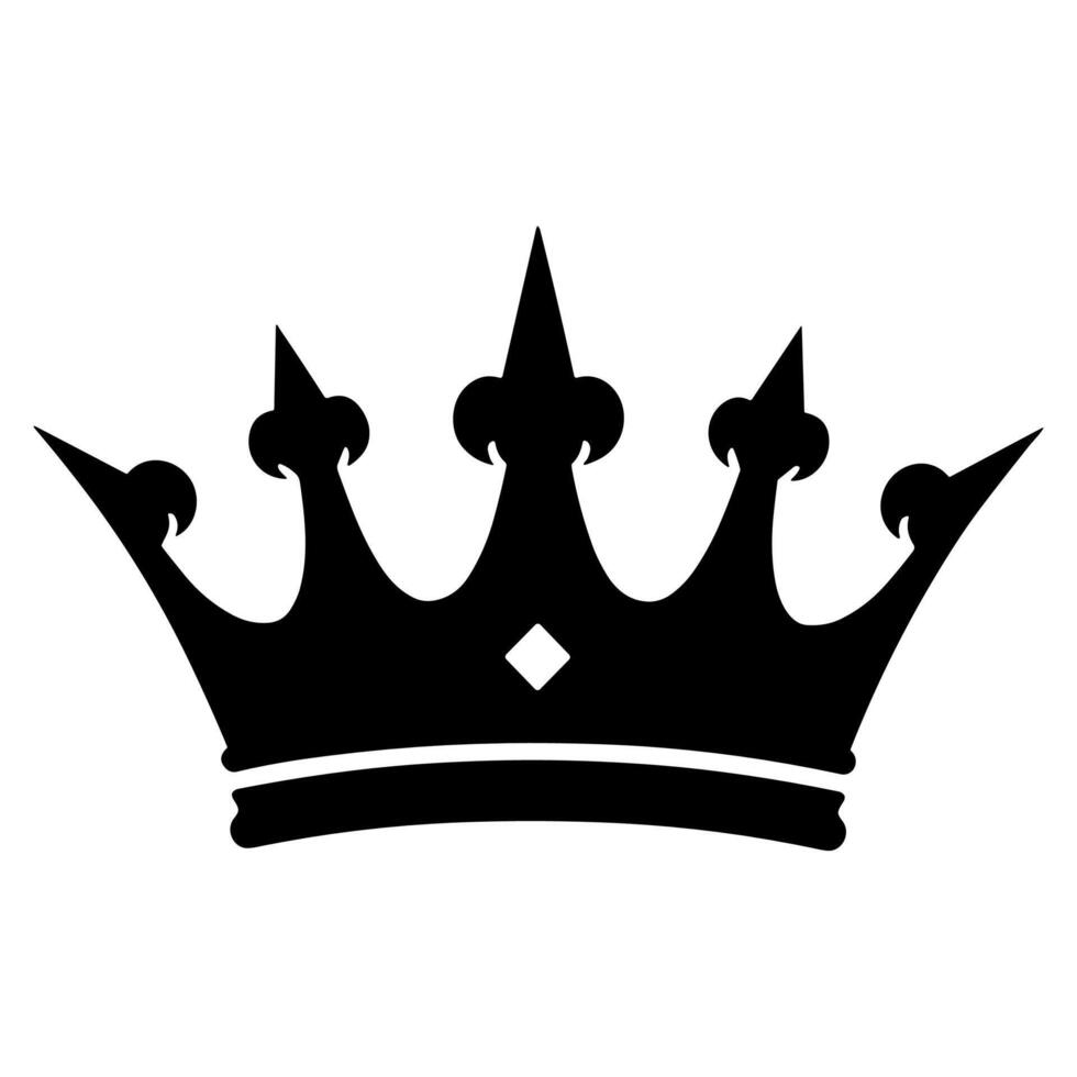 Simple Silhouette Royal Crown Symbol Elegant Design for Royalty and Leadership vector