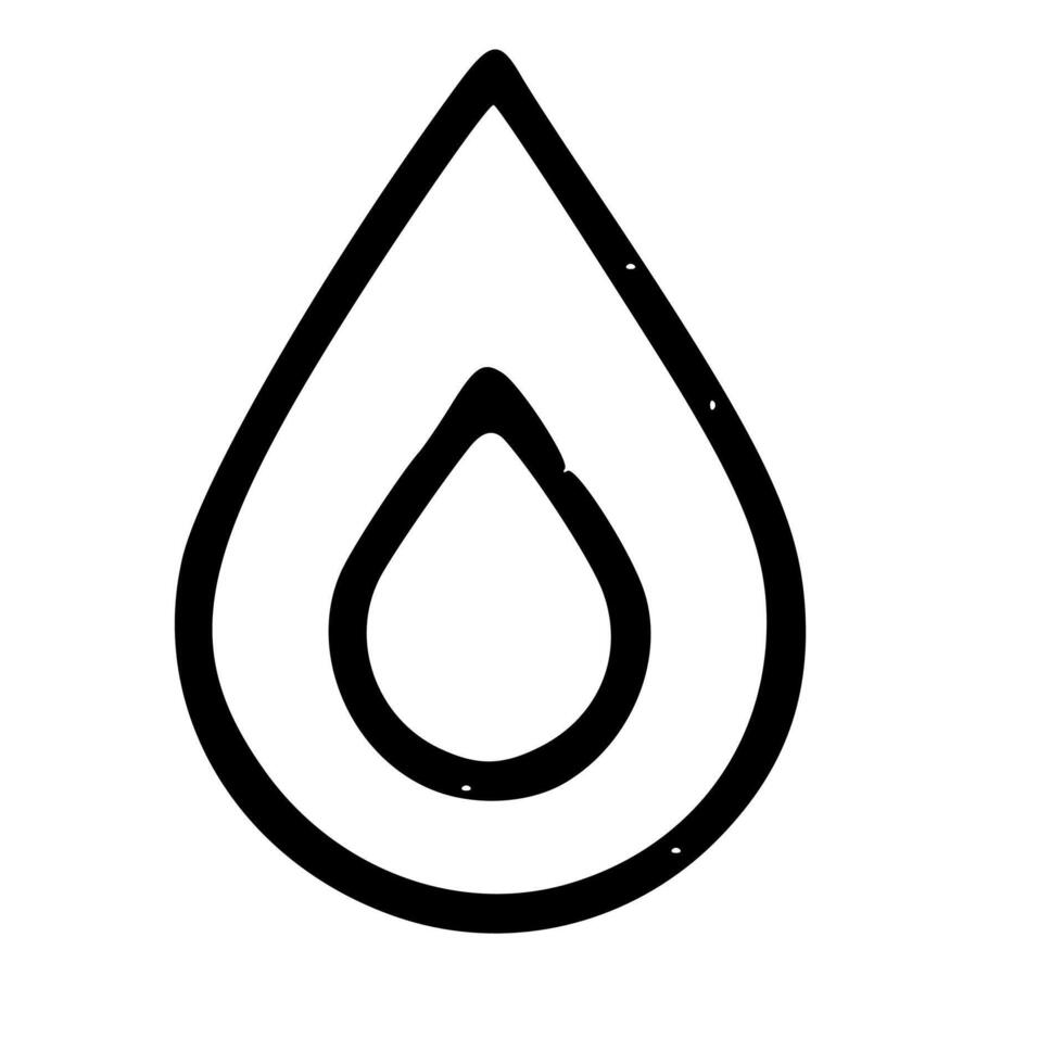 Hand Drawn Outline Water Drop Icon Design in Doodle Style for Nature vector