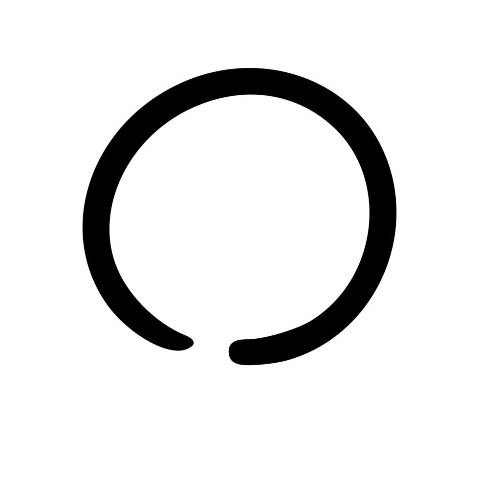 Hand Drawn Black Circle Line Art Simple Symbol Isolated vector