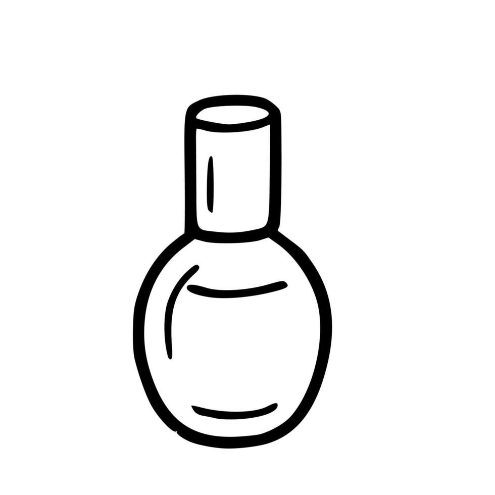 Simple Handdrawn Cosmetic Bottle Container Outline Style Skincare Product vector