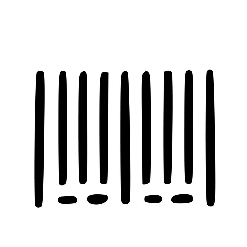 Simple Abstract Line Art Exclamation Mark Doodle Sign Symbol vector