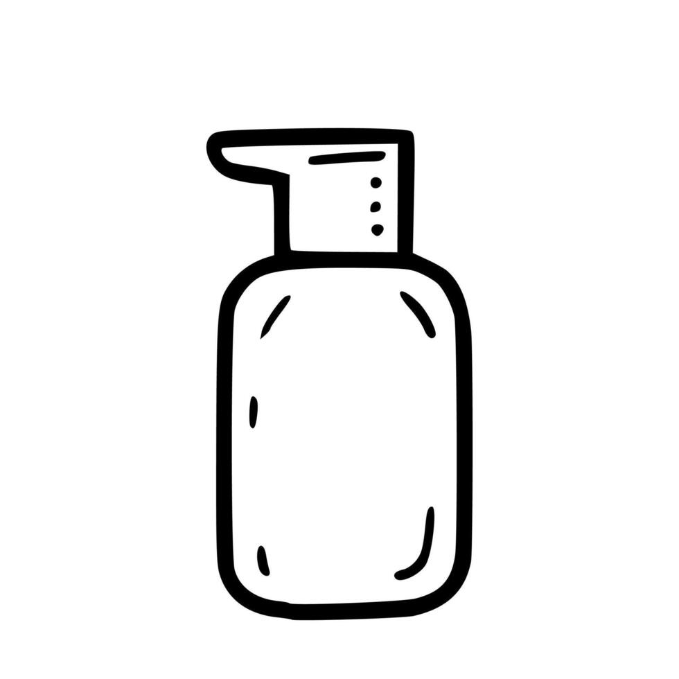 Simple Outline Handdrawn Soap Dispenser Liquid Pump Bottle Icon Element vector
