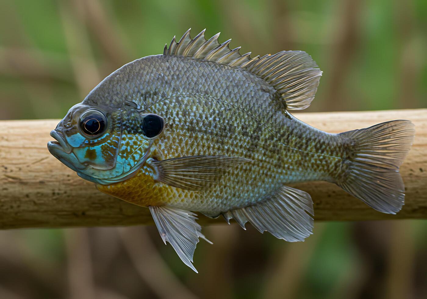 A fish is on a stick photo