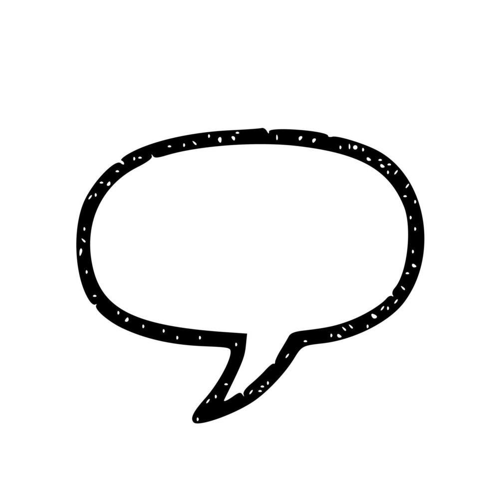 Grunge Handdrawn Thought Bubble Shape Icon Communication Element vector
