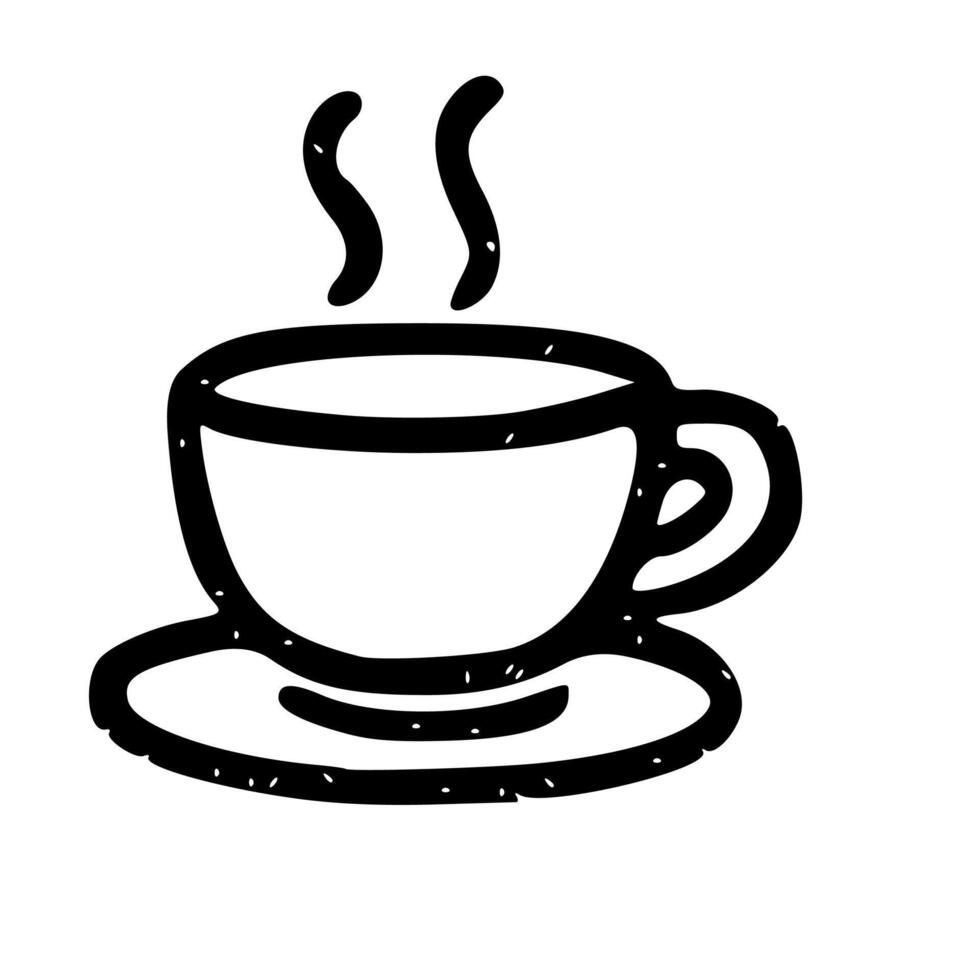 Handdrawn Sketchy Coffee Cup and Steam Doodle Style Icon Element vector