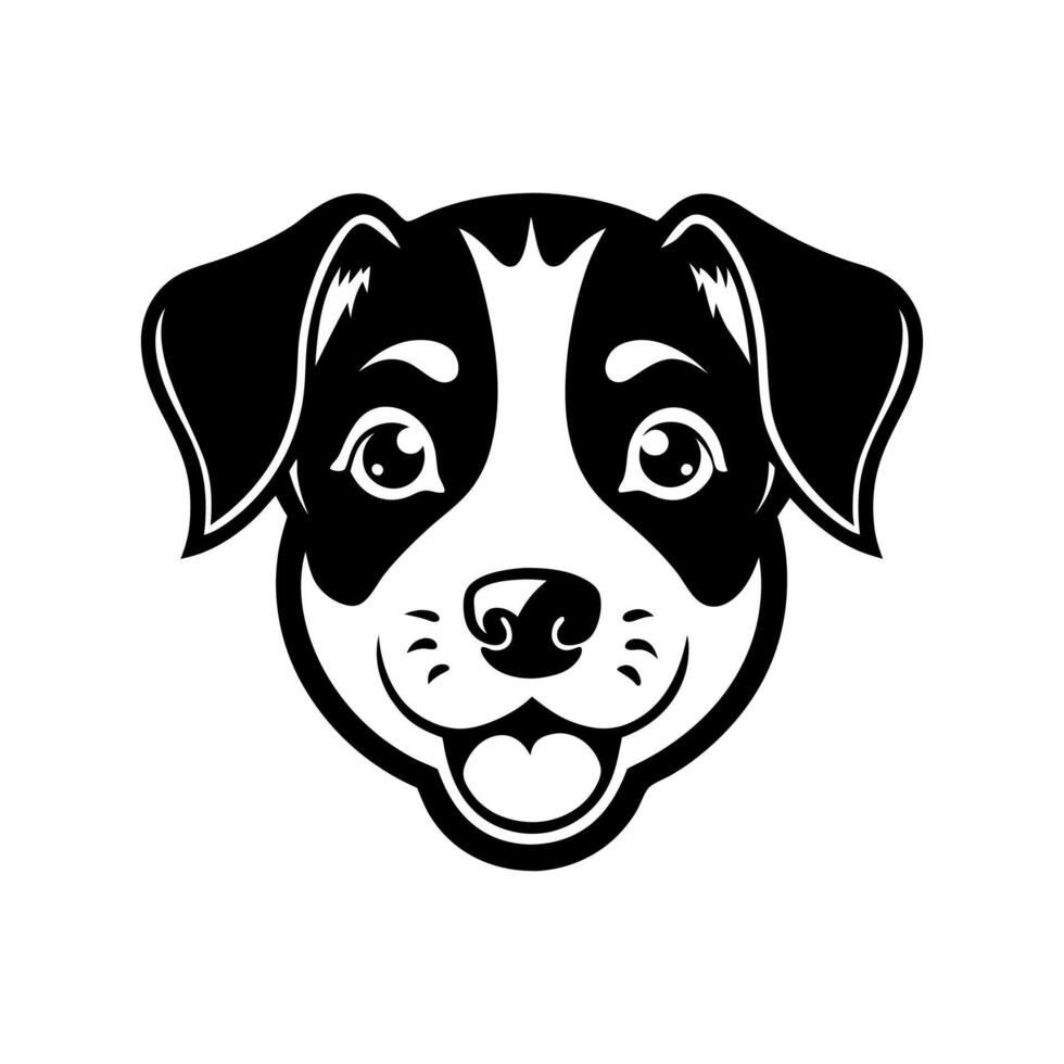 Black and White Line Art Jack Russell Terrier Dog Illustration vector