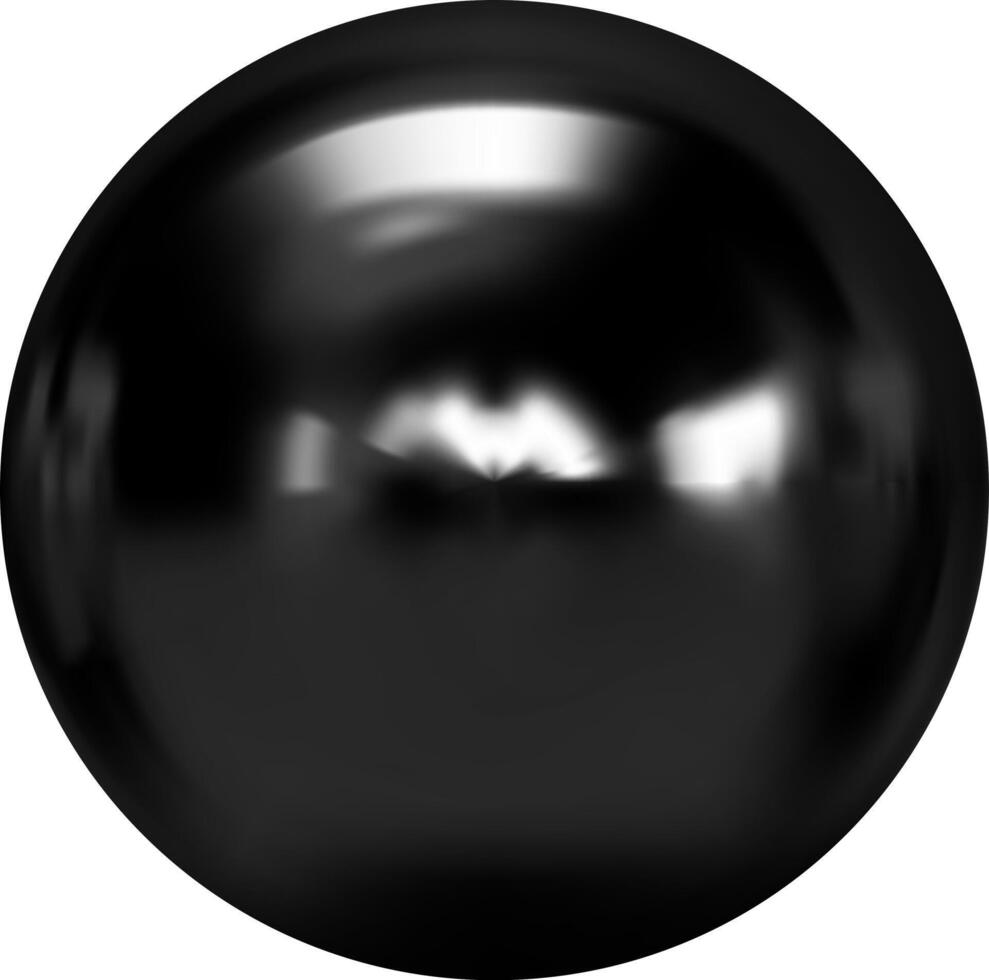 A shiny black ball on a white background vector