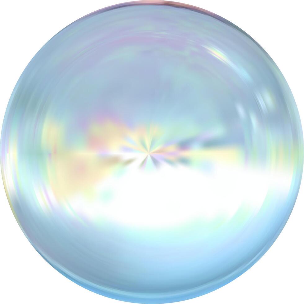 A shiny blue sphere with a rainbow light vector