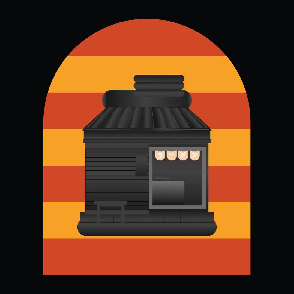 Vintage store ramen japan. vector