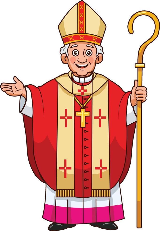 Cartoon Bishop Character vector