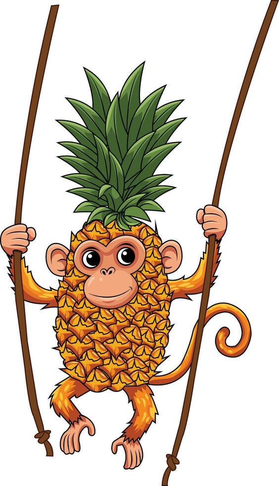 Pineapple Monkey Character vector