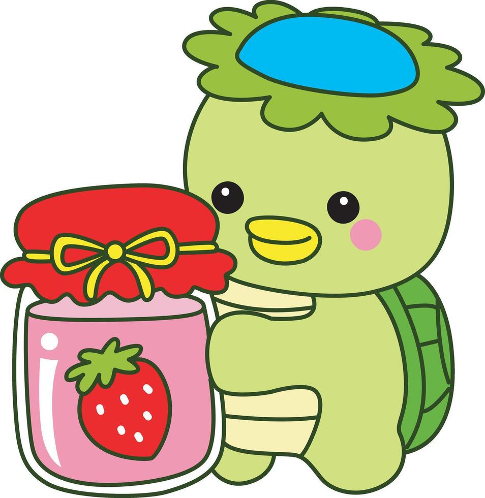 Kappa bring a strawberry jam. vector