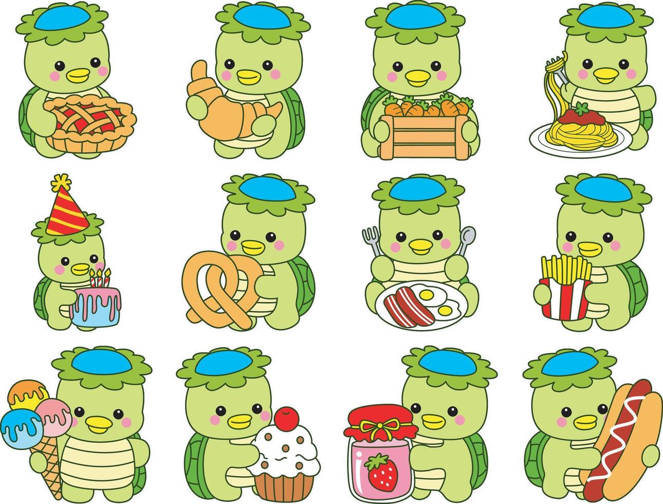 Kappa in the variation of food and snack. vector