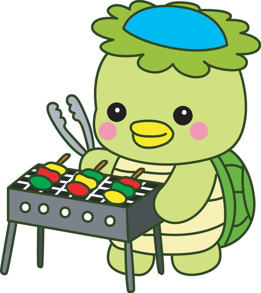 Kappa grill a barbecue. vector