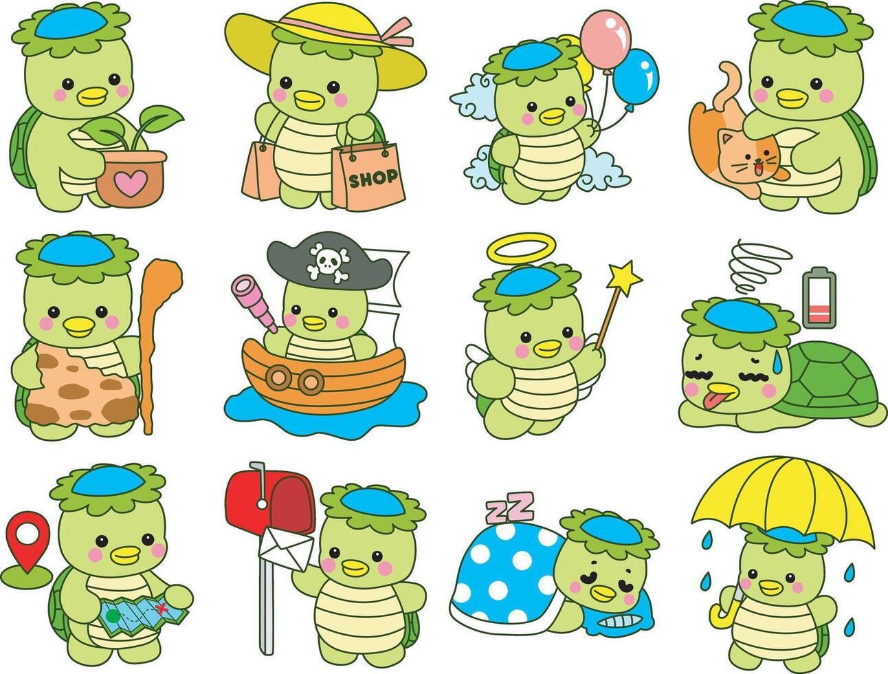 Random activities of cute kappa. vector
