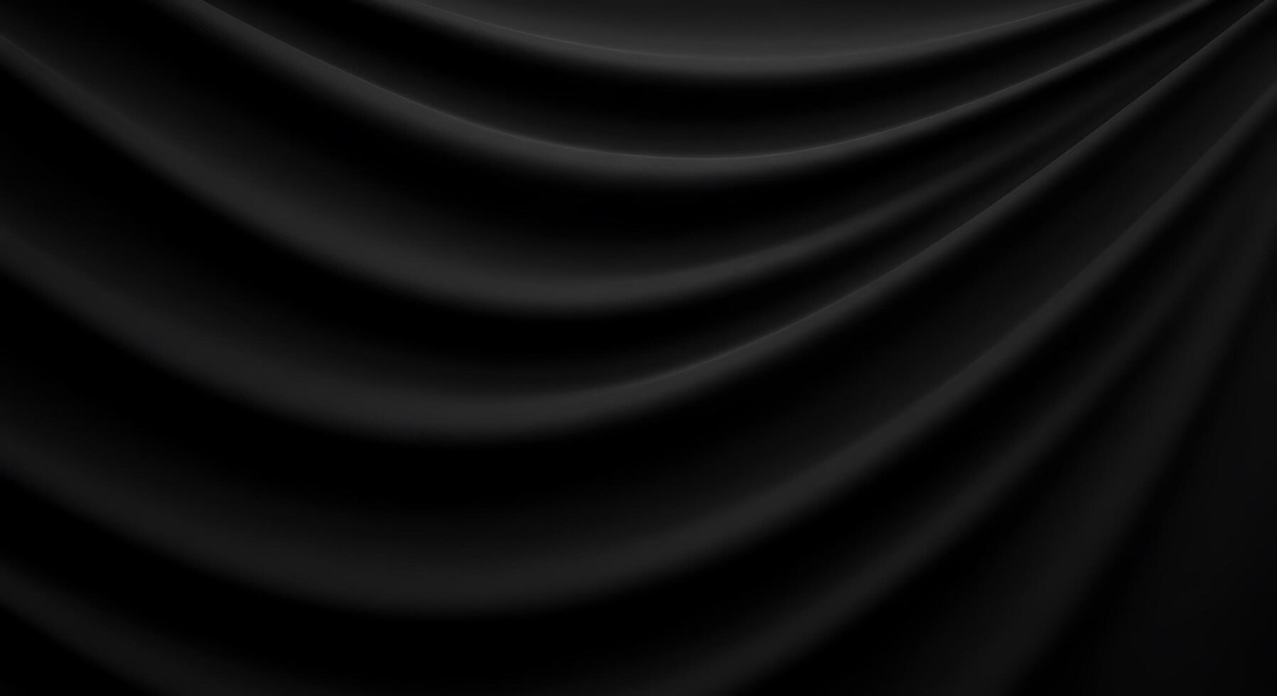 Black silk fabric background with folds photo