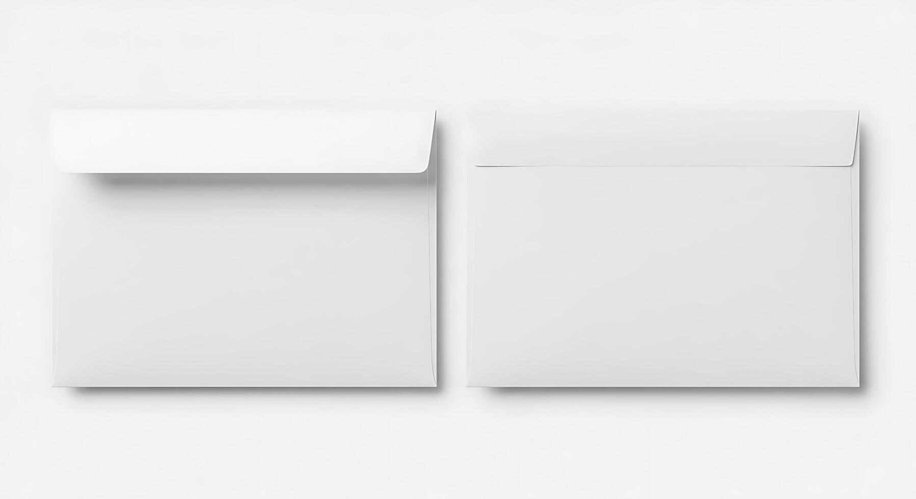 Two blank white envelopes on a white background photo