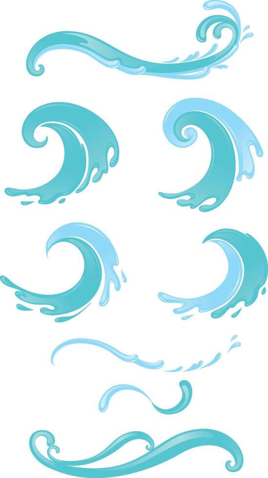 Water Wave Abstract Modern Set vector