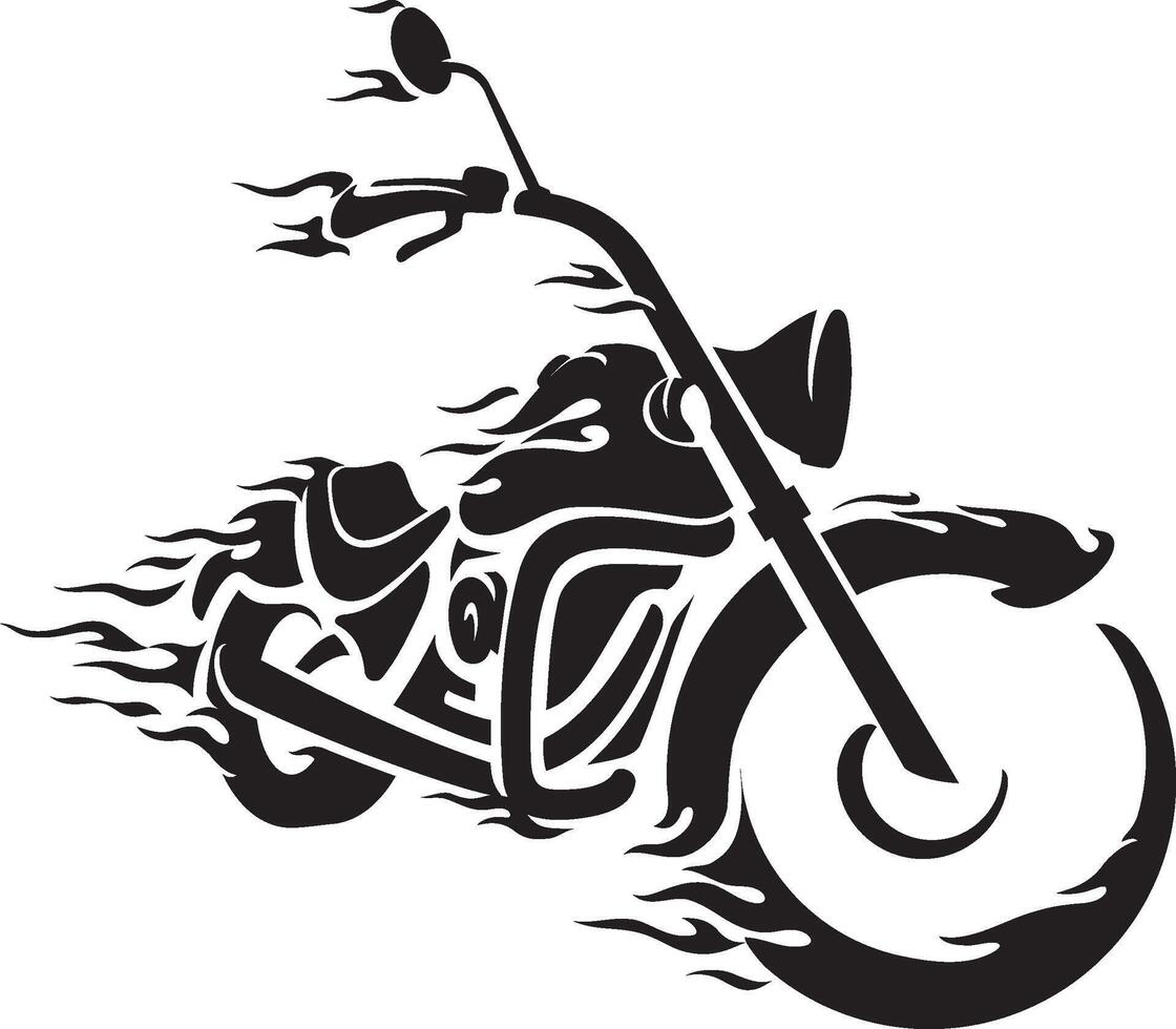 Bike Chopper, Abstract Flames Illustration vector